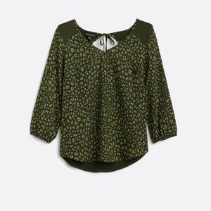 Gemma Tie Back Mixed Material Blouse